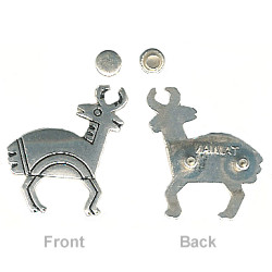 24x30mm *Vintage* Nickel Silver Southwest Antelope/Deer (Rivet Back) CONCHO, RIVET, SPOT Component