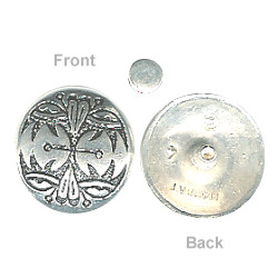 22mm *Vintage* Antiqued Nickel Silver Southwest Style (Rivet-Back) CONCHO, RIVET, SPOT Component