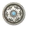 25mm Antiqued Silver Plate & Synthetic Turquoise, Mesa Round (Screwback) CONCHO, RIVET, SPOT Component