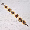 Lady's Hand Beaded Sunflower Bracelet - 9"