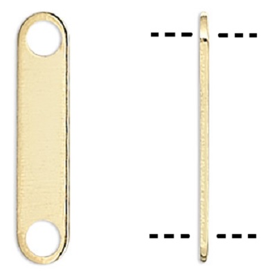4x12mm Gold Plated 2-Hole SPACER BARS