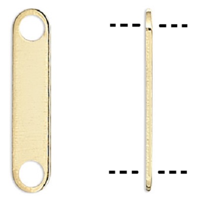 4x12mm Gold Plated 2-Hole SPACER BARS