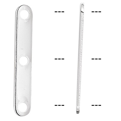 4x20mm Nickel Plated 3-Hole SPACER BARS