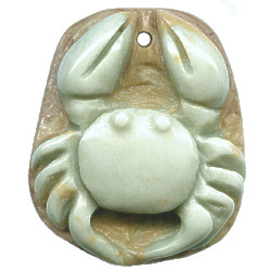 12x29x34mm Succor Creek Jasper Carved CRAB Focal / Pendant Bead