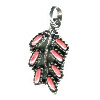 1/2" x 1" Sterling Silver 7-Stone CORAL Zuni Style NEEDLEPOINT Pendant
