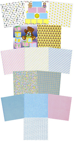 Paper Pizazz® 11¾ x 12 *Baby* Printed SCRAPBOOK PAPER Assortment