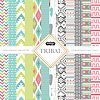 Scrapbook Customs® 12"x12" "Tribal" Themed Printed SCRAPBOOK PAPER Assortment