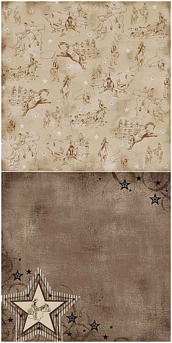 ADORNit® 12x12  *Old West Ride* & *Old West Cowboy* Companion SCRAPBOOK PAPER Set