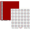 EMC® 11¾ x 12 *Red Bead Border* & *Faded Starburst* Companion SCRAPBOOK PAPER Set