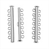 41.5mm Seven Ring/Strand Silver Tone SLIDER TUBE CLASP