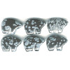 12x18mm Snowflake Obsidian ZUNI BEAR Animal Fetish Beads