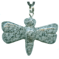 24x32mm Snowflake Obsidian DRAGONFLY Animal Fetish Pendant/Focal Bead