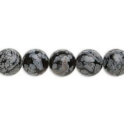 10mm Snowflake Obsidian ROUND Beads