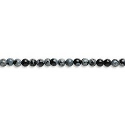 2mm Snowflake Obsidian ROUND Beads - 16" Strand