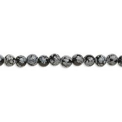 4mm Snowflake Obsidian ROUND Beads
