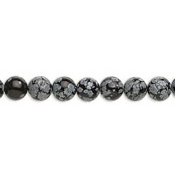 6mm Snowflake Obsidian ROUND Beads