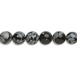 8mm Snowflake Obsidian ROUND Beads