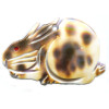 12x25mm Spotted Shell RABBIT Animal Fetish Bead