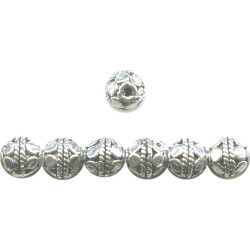 6mm Silver Plated Pewter Bali Style Fancy ROUND Beads