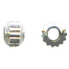 3x4mm Silver Plated Corrugated ROLLER / RONDELLE Beads