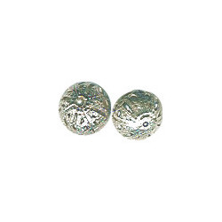 10mm Silver Plated Brass (Antiqued / Oxidized) FILIGREE ROUND Beads