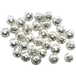 4mm Silver Plated FILIGREE ROUND Beads