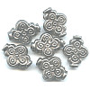 10x19mm *Vintage* Silver Plated (Antiqued / Oxidized) Hand-Cast, Stamped Swirled MARQUISE Beads