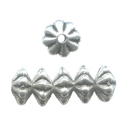 3x6mm Silver Plated (Antiqued / Oxidized) Scalloped DISC / SPACER Beads