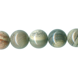 10mm Silver Leaf Jasper ROUND Beads