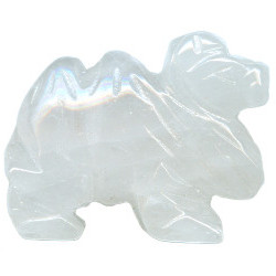 20x24mm Snow/Milky Quartz CAMEL Animal Fetish Bead