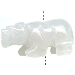 11x22mm Snow/Milky Quartz COUGAR, MOUNTAIN LION Animal Fetish Bead