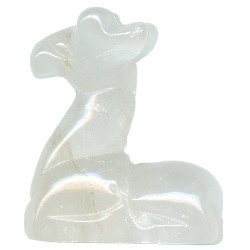 16x21mm Snow/Milky Quartz GIRAFFE Animal Fetish Bead