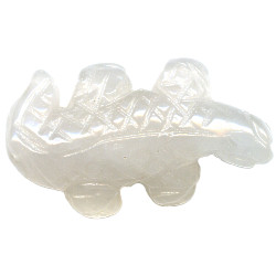 15x26mm Snow/Milky Quartz LIZARD, GECKO Animal Fetish Bead