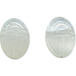 10x13mm Snow/Milky Quartz SCARAB, BEETLE Beads