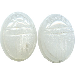 13x18mm Snow/Milky Quartz SCARAB, BEETLE Beads