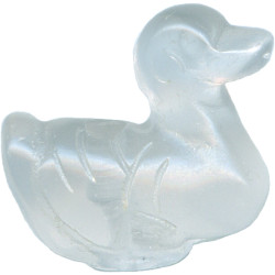 13x16mm Snow/Milky Quartz DUCK Animal Fetish Bead