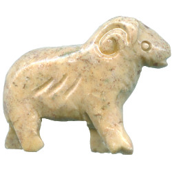 25x30mm 3-D Soapstone RAM/BIGHORN SHEEP Animal Fetish Bead