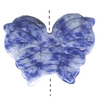 24x32mm Sodalite BUTTERFLY/MOTH Animal Fetish Beads