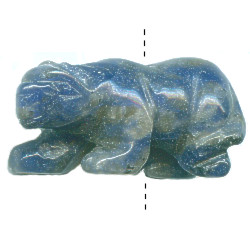 11x22mm Sodalite 3-D COUGAR/MOUNTAIN LION Animal Fetish Bead