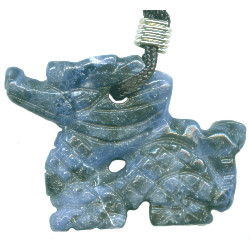 24x33 Sodalite DRAGON Animal Fetish Pendant/Focal Bead