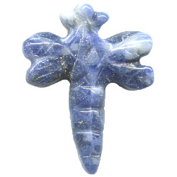 21x29mm Sodalite DRAGONFLY Animal Fetish Bead