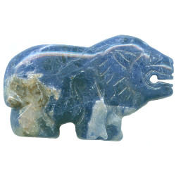 22x36mm Sodalite LION Animal Fetish Focal/Pendant Bead