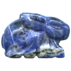 11x18mm Sodalite 3-D RABBIT Animal Fetish Bead