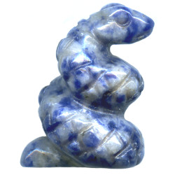 15x20mm Sodalite 3-D SNAKE Animal Fetish Bead