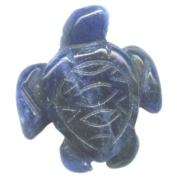 20x22mm Sodalite SEA TURTLE Animal Fetish Bead