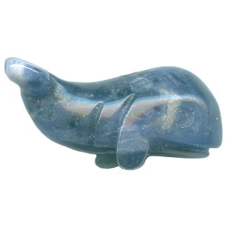 10x22mm Sodalite 3-D WHALE Animal Fetish Bead