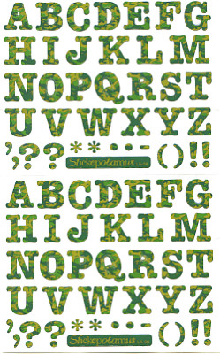 Stickopotamus® *Camouflague Alphabet* STICKERS