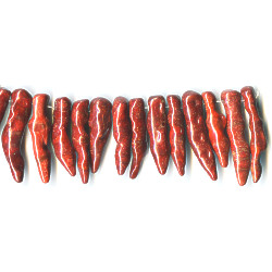 34mm to 50mm Spong Coral CHILI PEPPER Beads