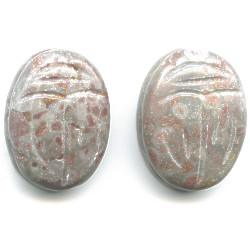 13x18mm Spotted Jasper SCARAB, BEETLE Beads