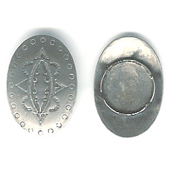 19x27mm Antiqued Nickel Plated Southwest Oval (Prong-Back) SPOT CONCHO